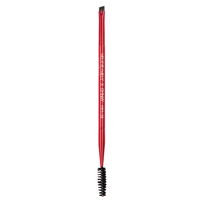 Duel Ended Angled Eye Brow Brush with Spoolie - MM16 X OMNIA® Duel Ended Angled Eye Brow Brush with Spoolie - MM16 X OMNIA®